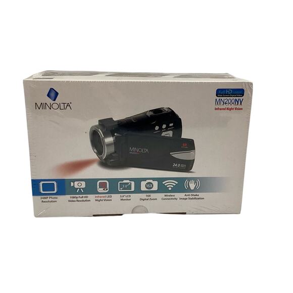 Minolta 1080p Full HD IR Night Vision Wi-Fi Camcorder - Picture 3 of 6